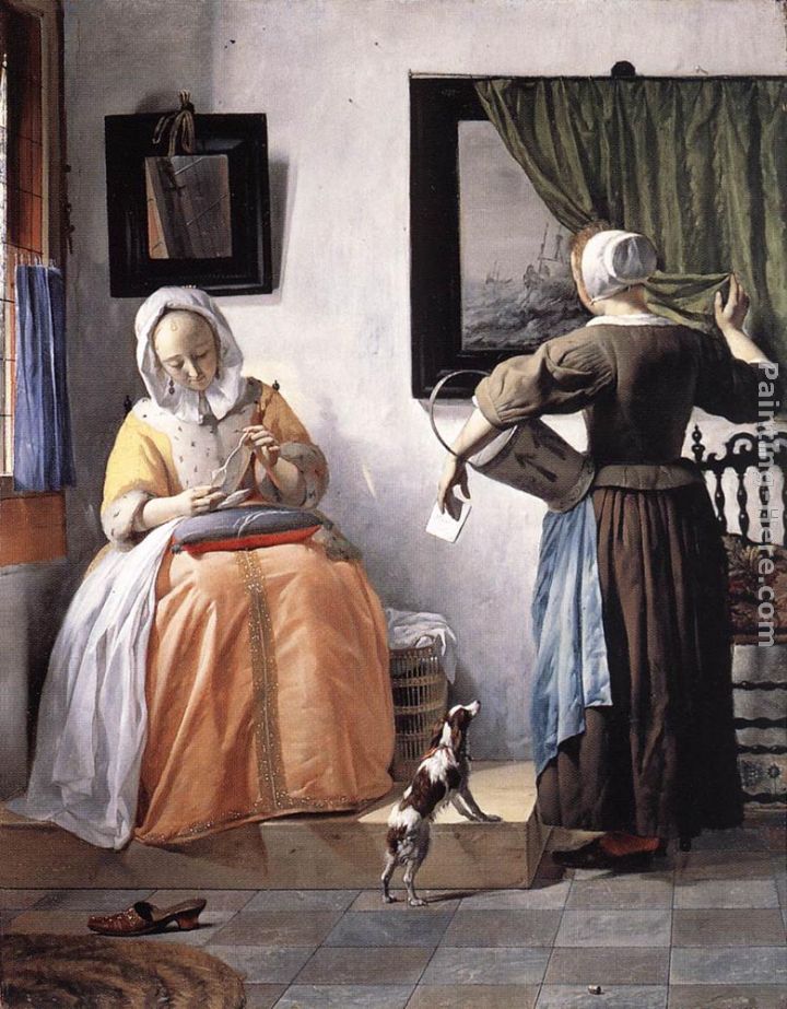 Woman Reading a Letter painting - Gabriel Metsu Woman Reading a Letter art painting